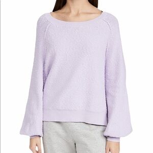 Free People S lavender slubbed puff sleeve sweater